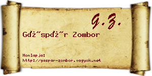 Gáspár Zombor névjegykártya